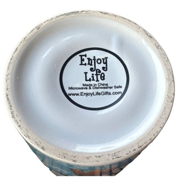 Enjoy Life Dog Theme Ceramic Coffee Cup Mug w/Paw Prints 18 oz. (Pre-owned) - Picture 7 of 11